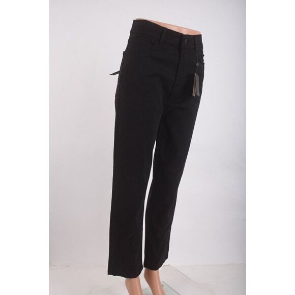 Massimo Dutti Womens Trousers Pants US 6 EU 38 Black Crop Slim Fit 5051/706 NWT - Picture 2 of 7